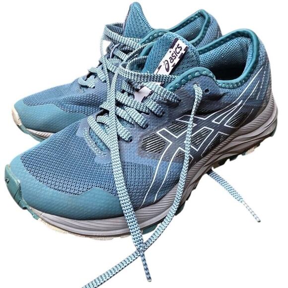 ASICS GEL-Excite Trail Womens SIZE 7.5 Teal And Grey 1012B051 Trail Runner Shoes - Picture 1 of 16